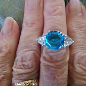 Size 7 Octogonal & Trilliant Cuts Together for This Statement Ring